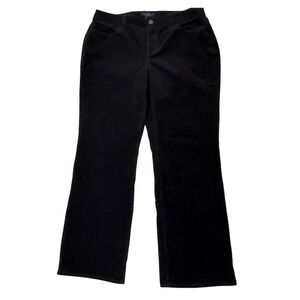 Talbots Corduroy Pants Curvy Mid Rise Woman  Petites Stretch Black Size 14P